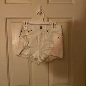 Aeropostale White Distressed Jean Shorts